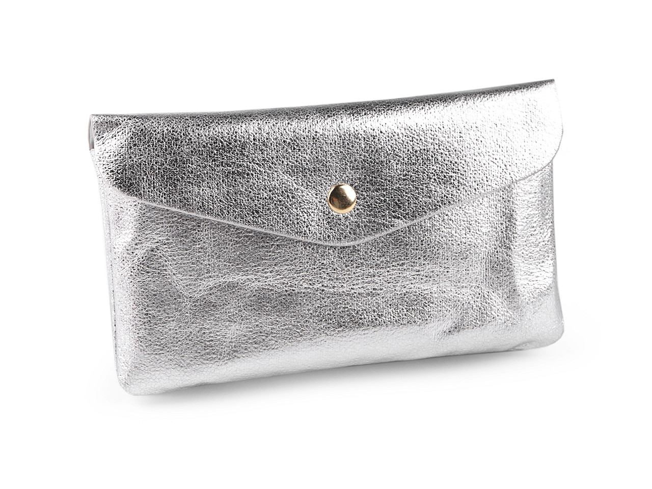 Geldbörse metallisch, 9 x 16 cm - Silber (1 Stück)