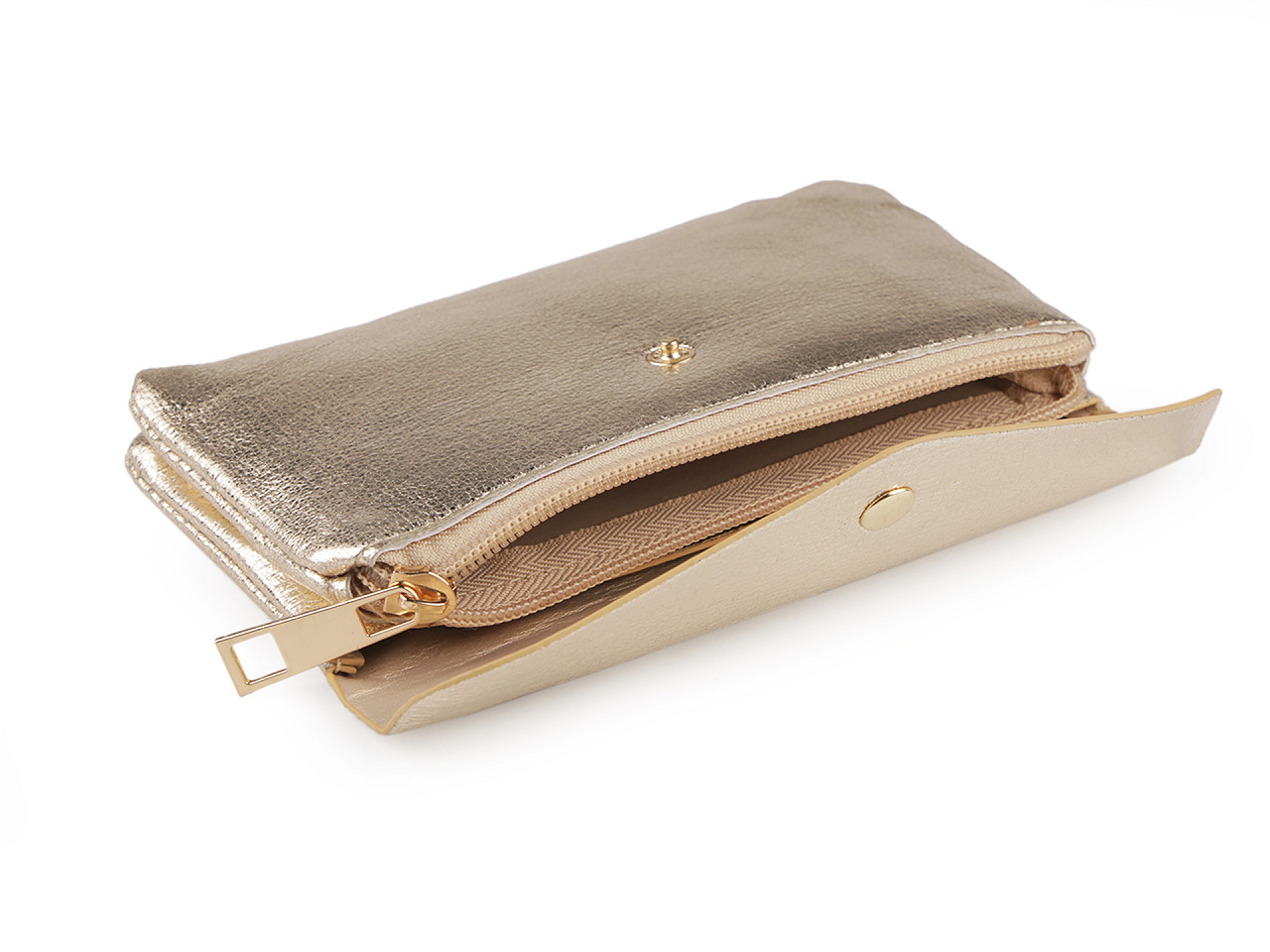 Geldbörse metallisch, 9 x 16 cm - Silber (1 Stück)