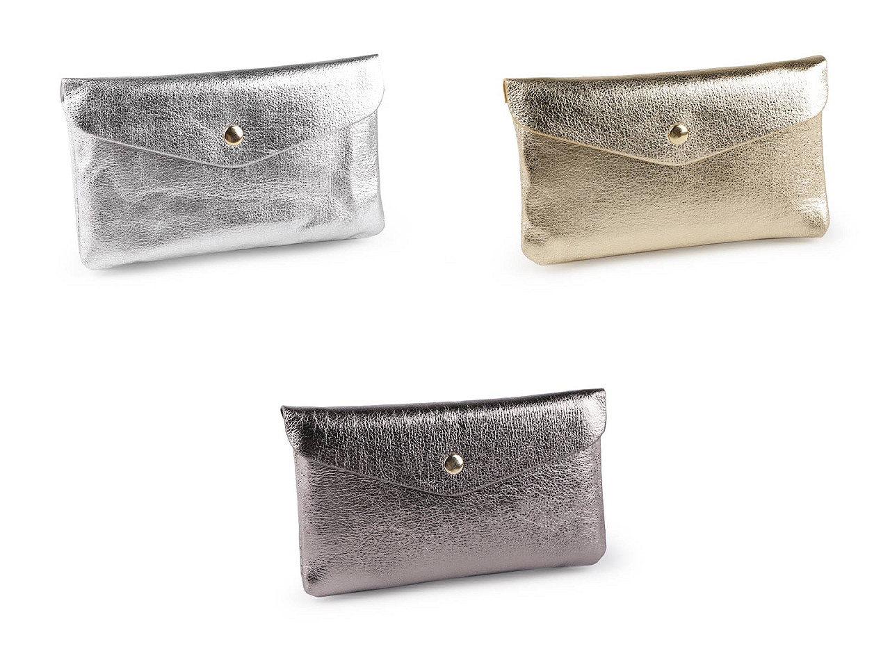 Geldbörse metallisch, 9 x 16 cm - Silber (1 Stück)