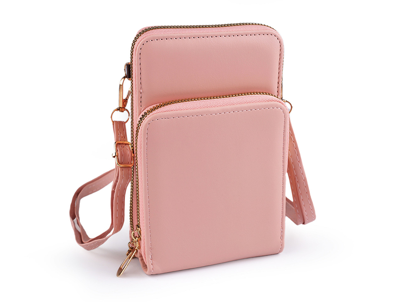 Crossbody-geldbörse mit handytasche, 11,5 x 18 cm - Kamel beige (1 Stück)