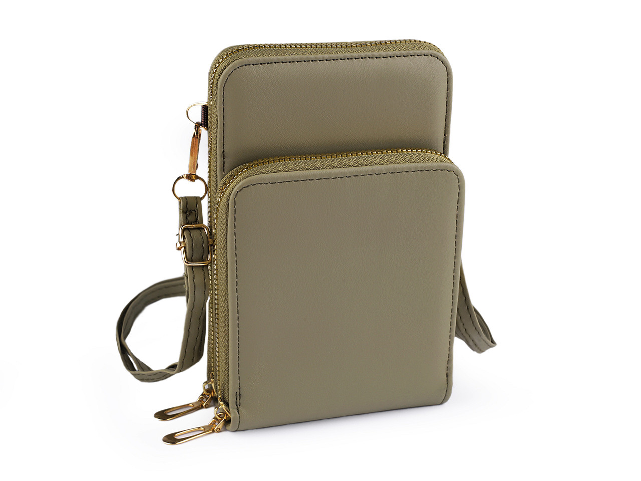 Crossbody-geldbörse mit handytasche, 11,5 x 18 cm - Kamel beige (1 Stück)