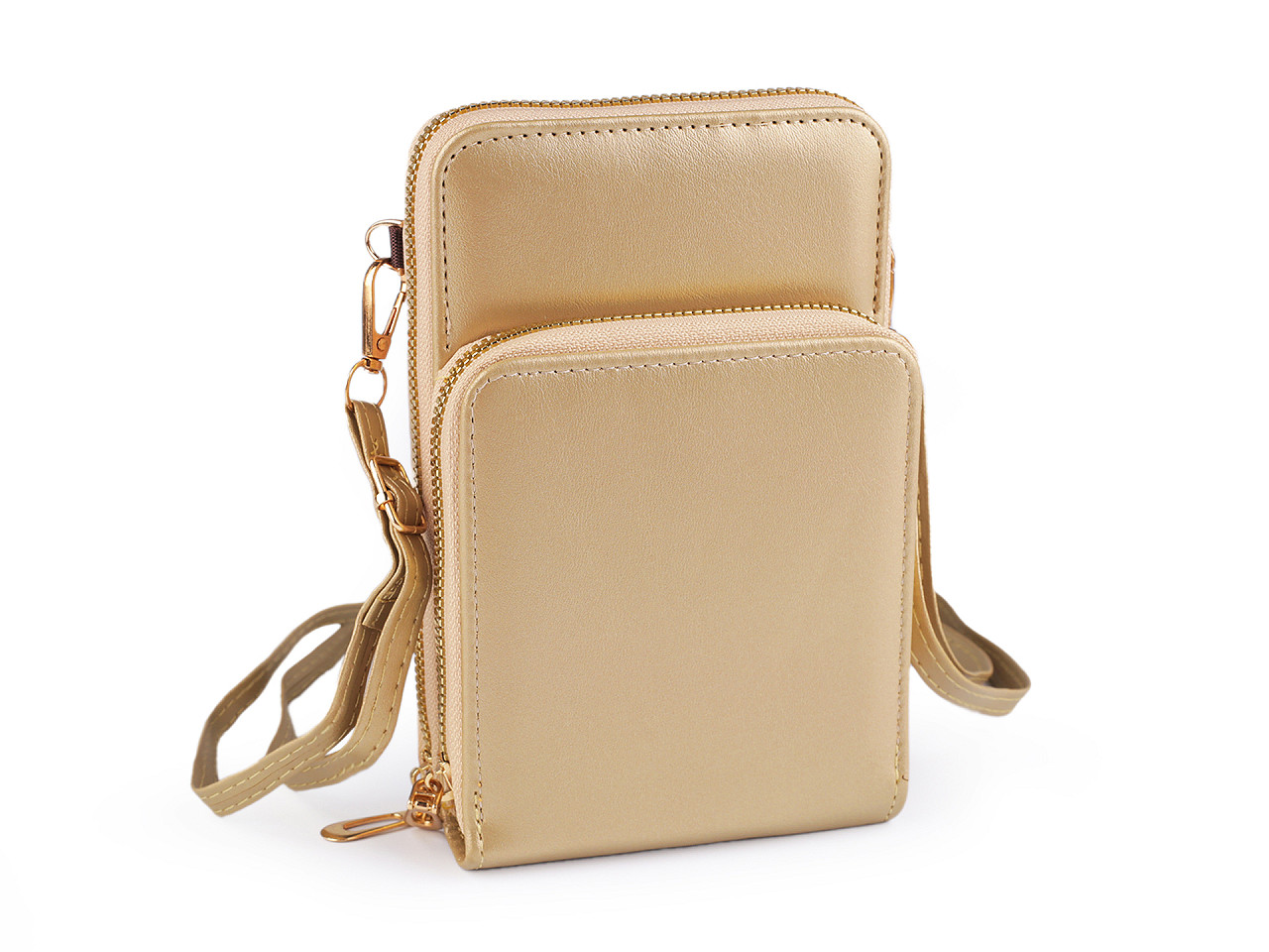 Crossbody-geldbörse mit handytasche, 11,5 x 18 cm - Kamel beige (1 Stück)