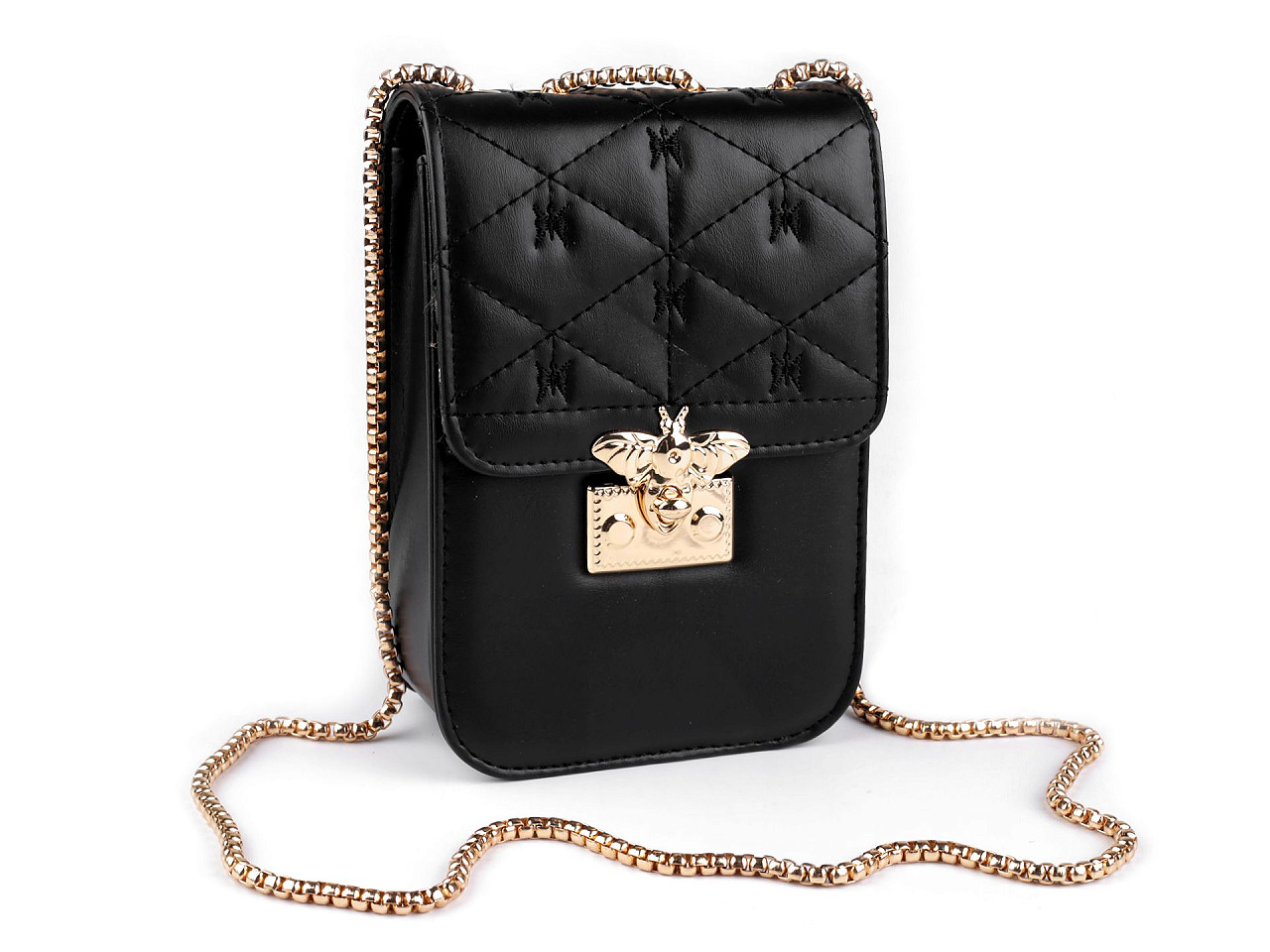 Gesteppte umhängetasche für damen mit biene, 13 x 18,5 cm - Puderig (1 Stück)