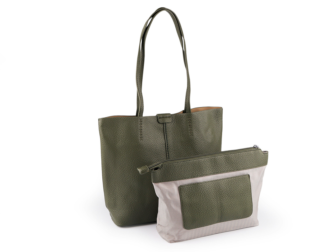 Handtasche mit etui, 38 x 30 cm - Schwarz (1 Stück)