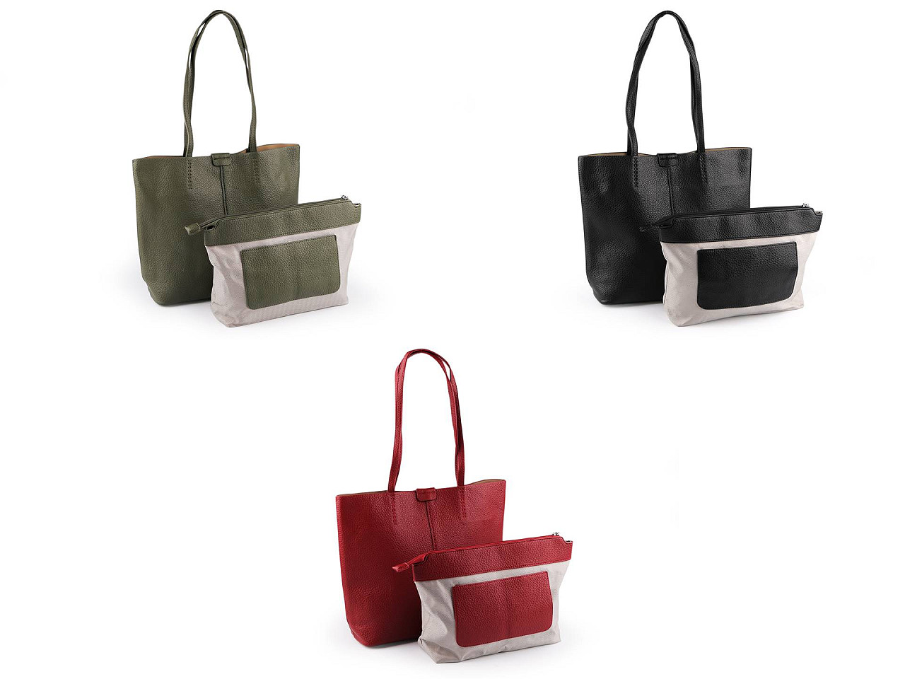 Handtasche mit etui, 38 x 30 cm - Schwarz (1 Stück)