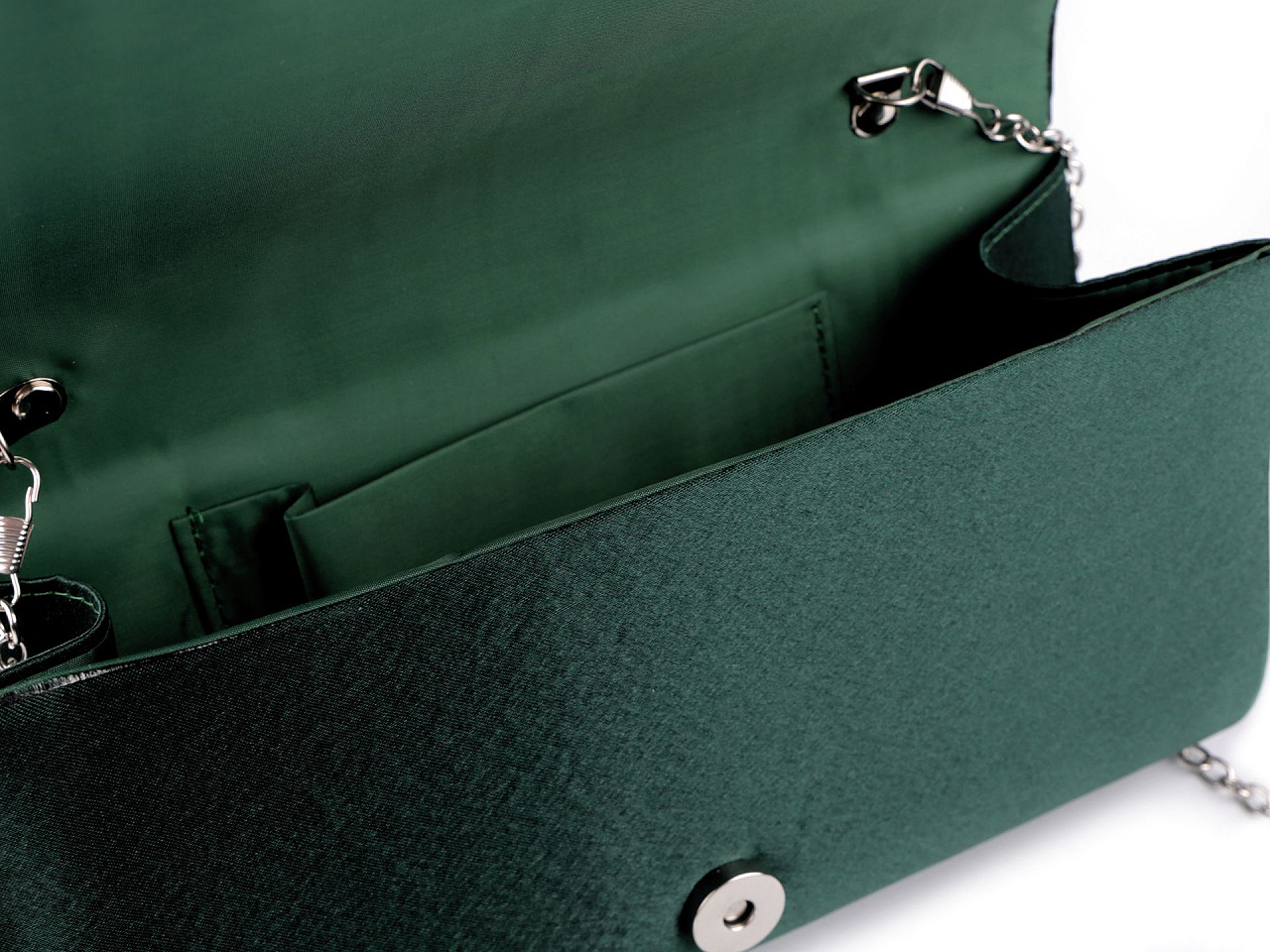 Clutch/abendtasche aus satin - Dunkelgrün (1 Stück)