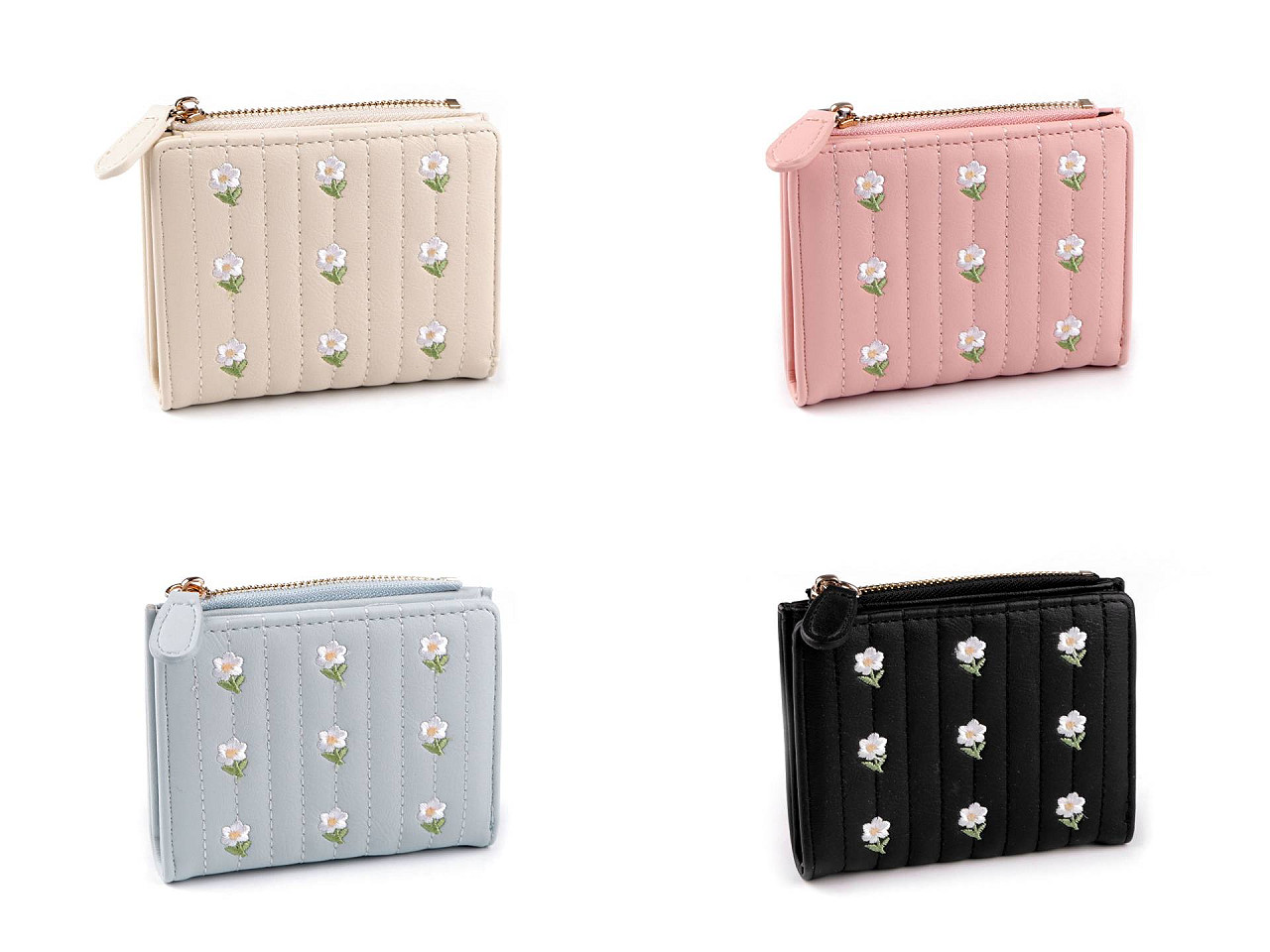 Geldbörse für damen gestickt, 9 x 12 cm - Schwarz (1 Stück)