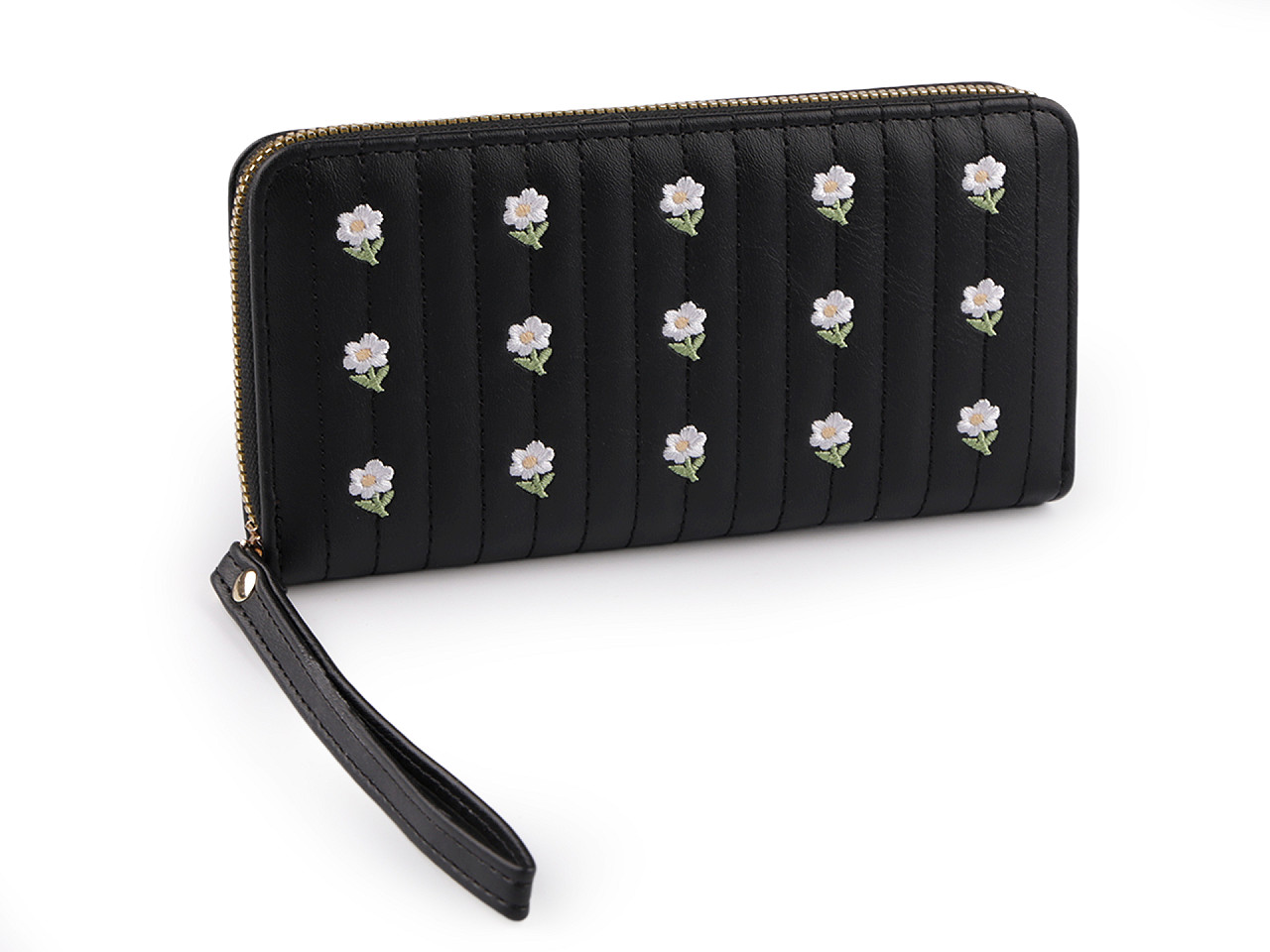 Geldbörse für damen gestickt, 10 x 19 cm - Hellbeige (1 Stück)