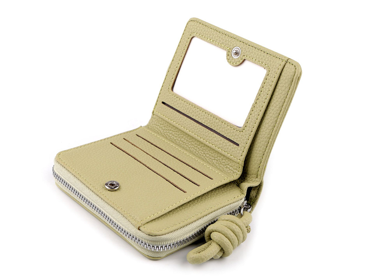 Geldbörse für damen, 9 x 12 cm - Hellbeige (1 Stück)