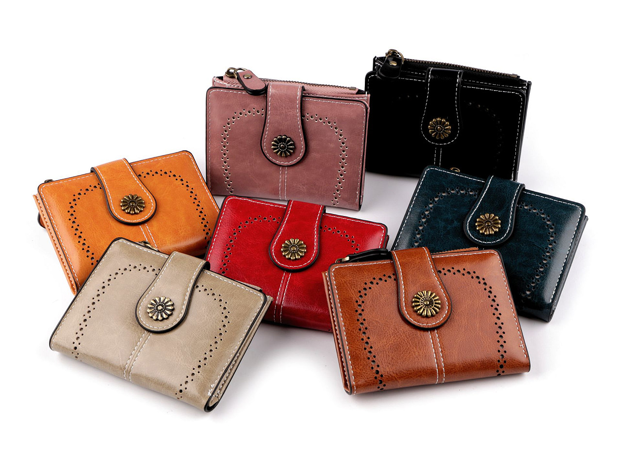 Geldbörse für damen, 9 x 12 cm - Grau (1 Stück)