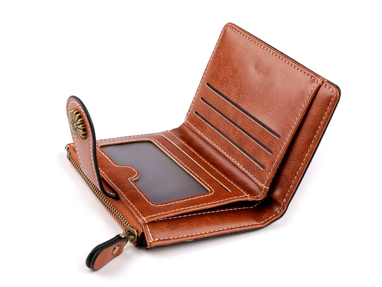 Geldbörse für damen, 9 x 12 cm - Grau (1 Stück)