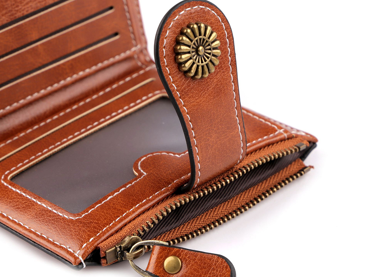 Geldbörse für damen, 9 x 12 cm - Grau (1 Stück)