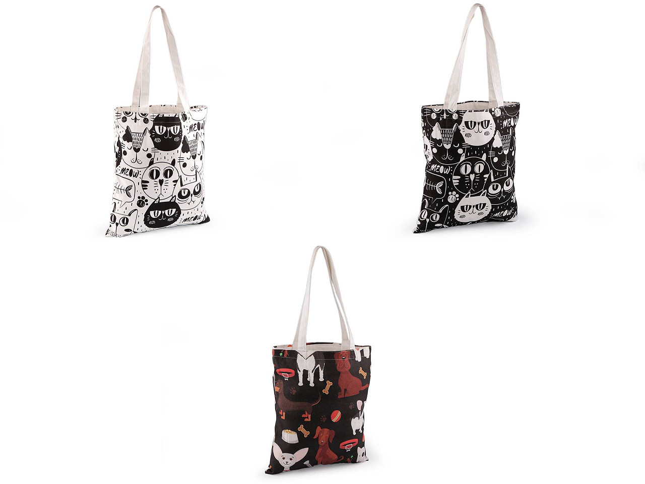 Textiltasche aus baumwolle hund, katze, 34 x 39 cm - Orange (1 Stück)