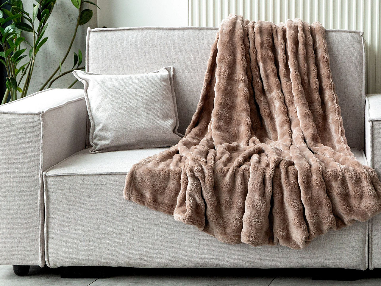 Bubble-fleece-decke, 150 x 200 cm - Altrosa (1 Stück)