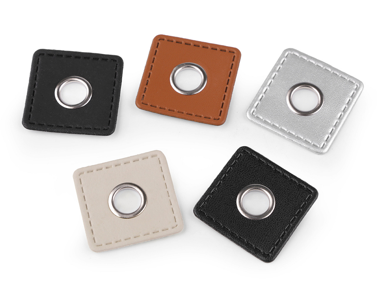 Öse auf kunstleder quadrat zum aufnähen, durchzug 10 mm - Dunkelblau (4 Stücke)