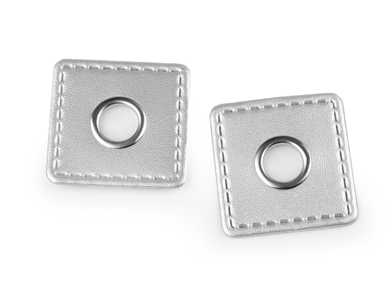 Öse auf kunstleder quadrat zum aufnähen, durchzug 10 mm - Dunkelblau (4 Stücke)