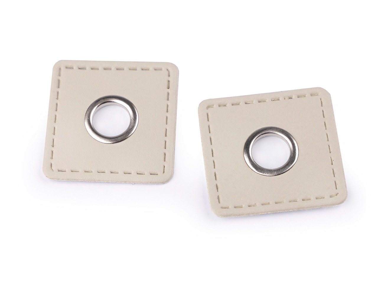 Öse auf kunstleder quadrat zum aufnähen, durchzug 10 mm - Dunkelblau (4 Stücke)