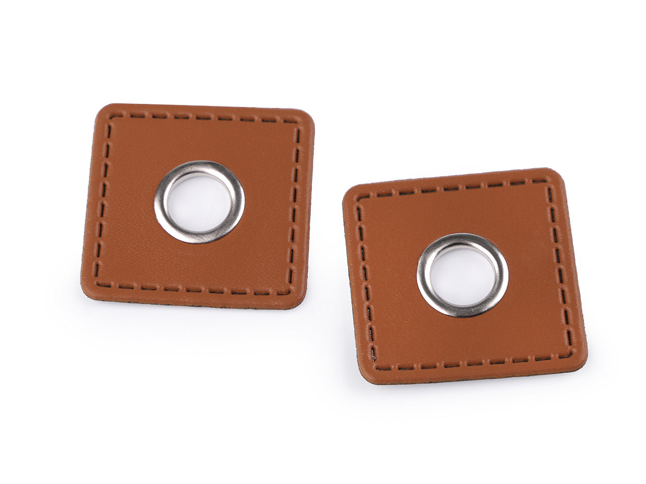 Öse auf kunstleder quadrat zum aufnähen, durchzug 10 mm - Dunkelblau (4 Stücke)