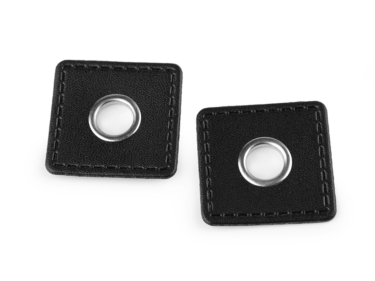 Öse auf kunstleder quadrat zum aufnähen, durchzug 10 mm - Dunkelblau (4 Stücke)