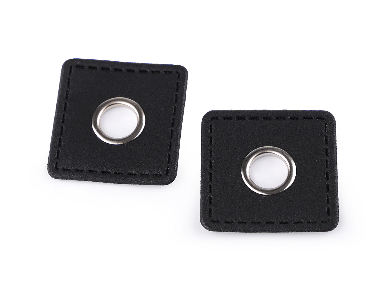 Öse auf kunstleder quadrat zum aufnähen, durchzug 10 mm - Dunkelblau (4 Stücke)