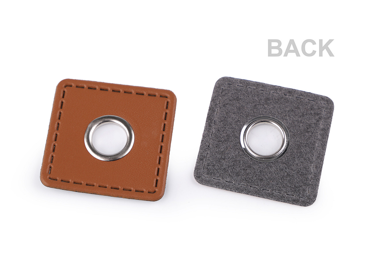 Öse auf kunstleder quadrat zum aufnähen, durchzug 10 mm - Dunkelblau (4 Stücke)