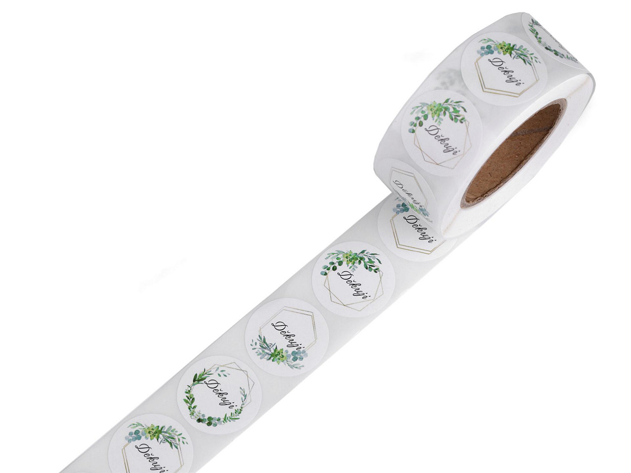 Papieraufkleber handmade with love, thank you ø 25 mm - Naturbraun (1 Rolle)