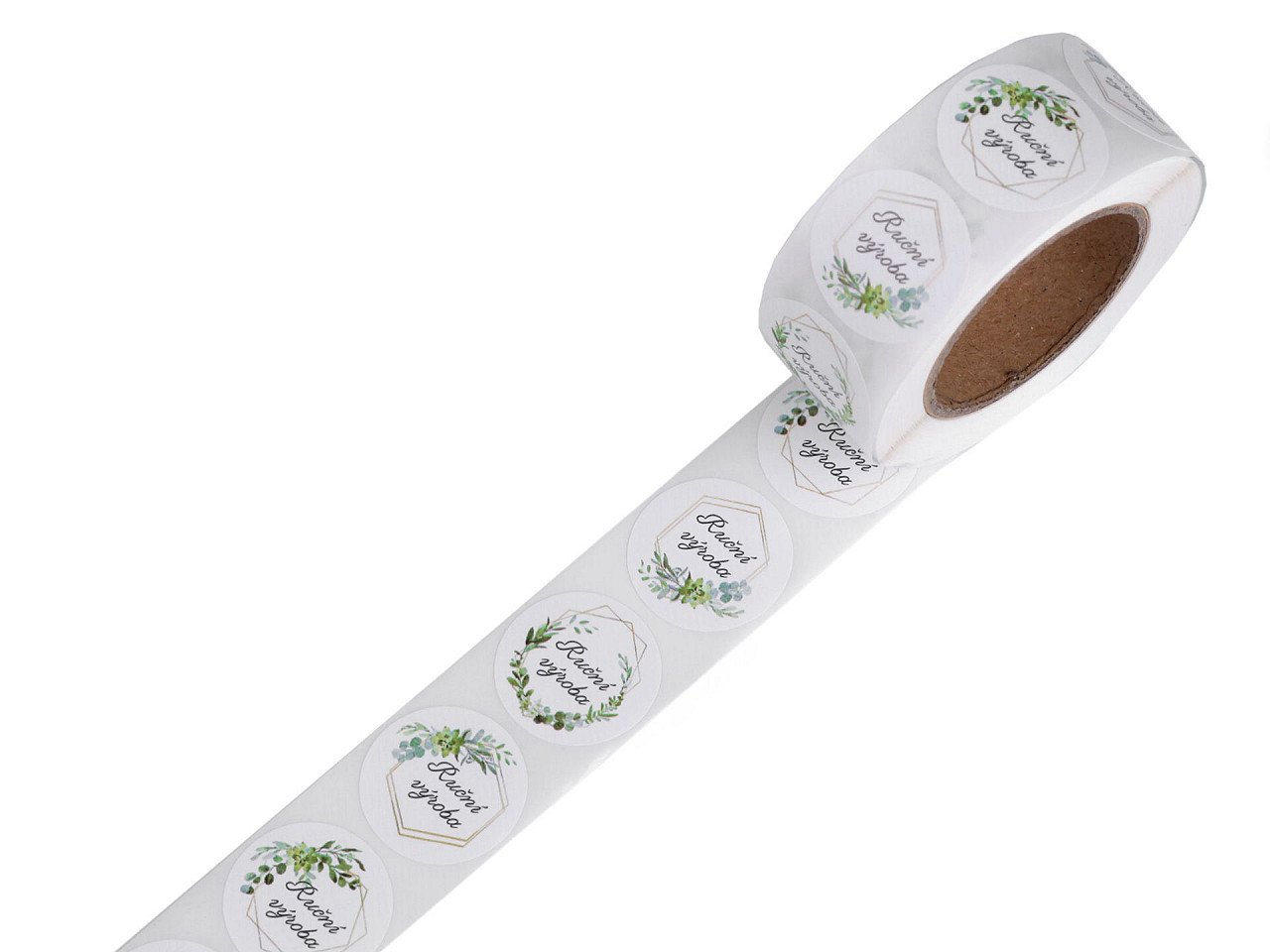 Papieraufkleber handmade with love, thank you ø 25 mm - Naturbraun (1 Rolle)