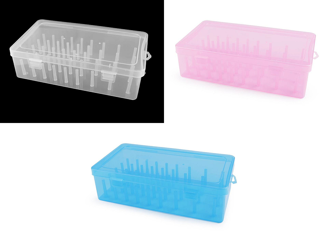 Kunststoffbox für 42 fäden - Transparent (1 Stück)