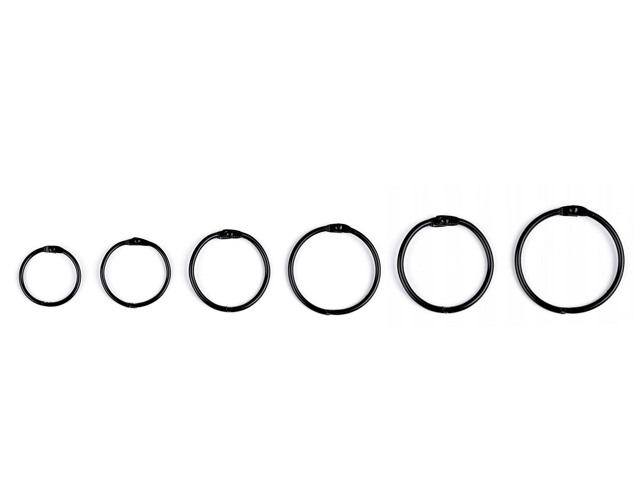 Buchbinde-/heft-/schlüsselring - Schwarz lackiert (20 Stücke)