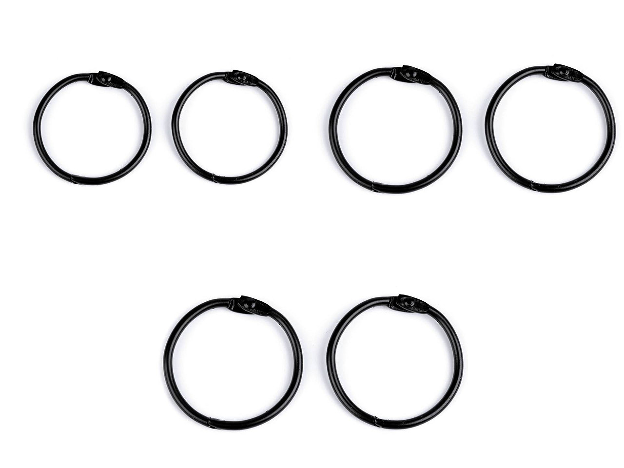 Buchbinde-/heft-/schlüsselring - Schwarz lackiert (20 Stücke)