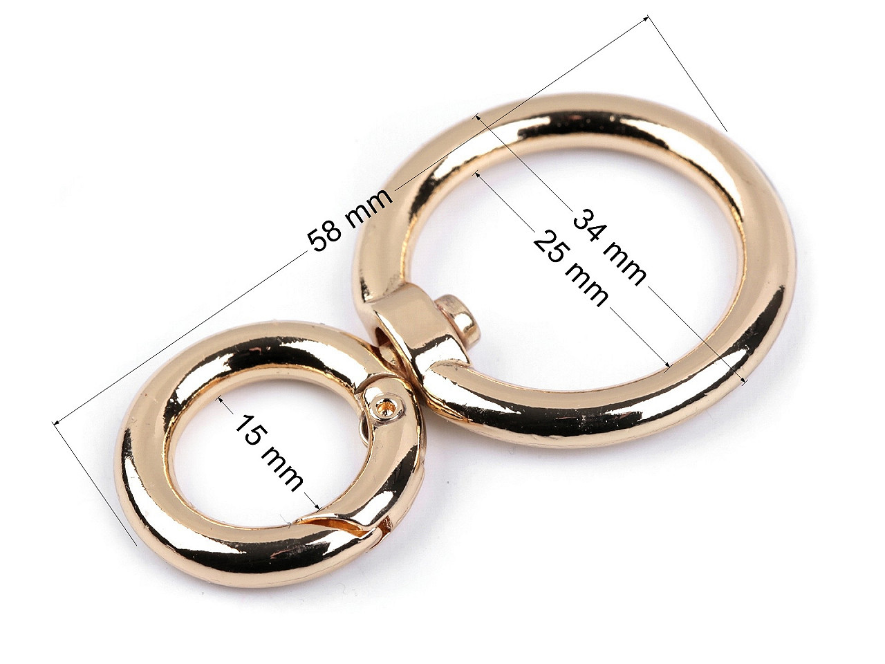 Metall-drehkarabiner, durchzug 25 mm - Nickel (1 Stück)