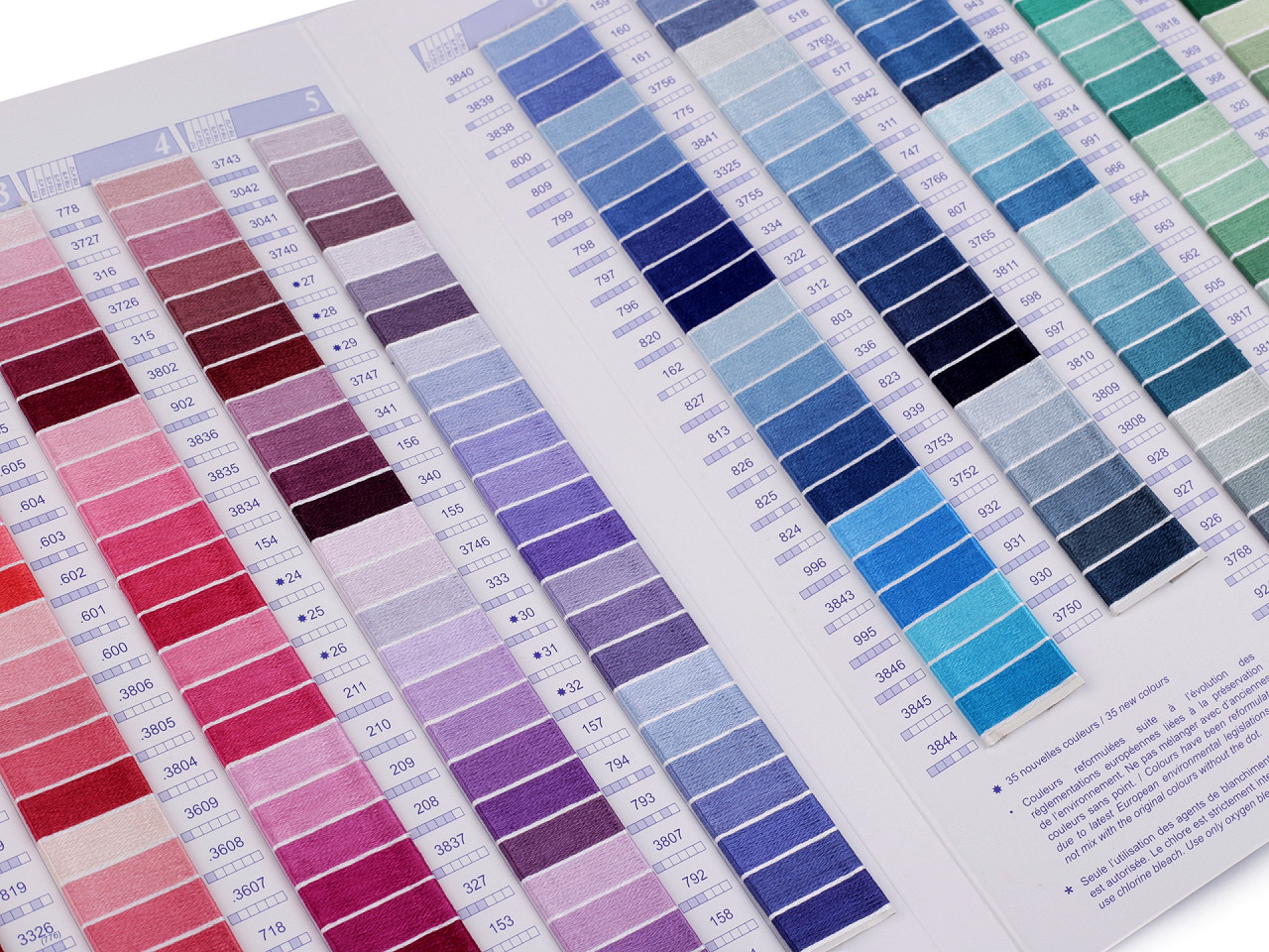 Farbkarte für mouliné dmc speciál cotton, light effects, color variantions - Siehe abbildung (1 Stück)