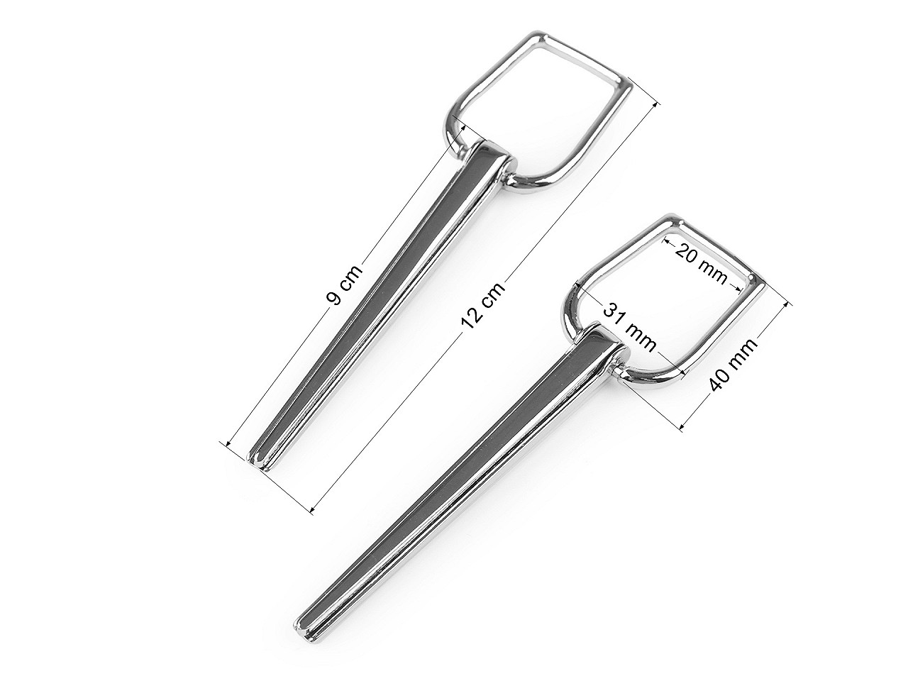 Designer-schnalle für handtaschen breite 20 mm - Nickel (2 Stücke)