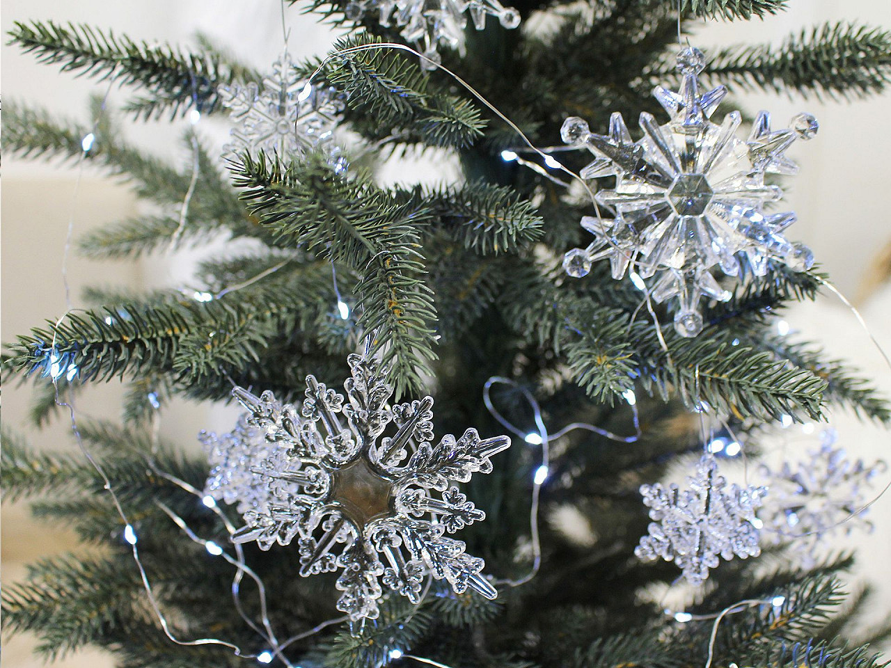 Deko-schneeflocken ø 10; 11 cm zum aufhängen - Transparent (1 Stück)