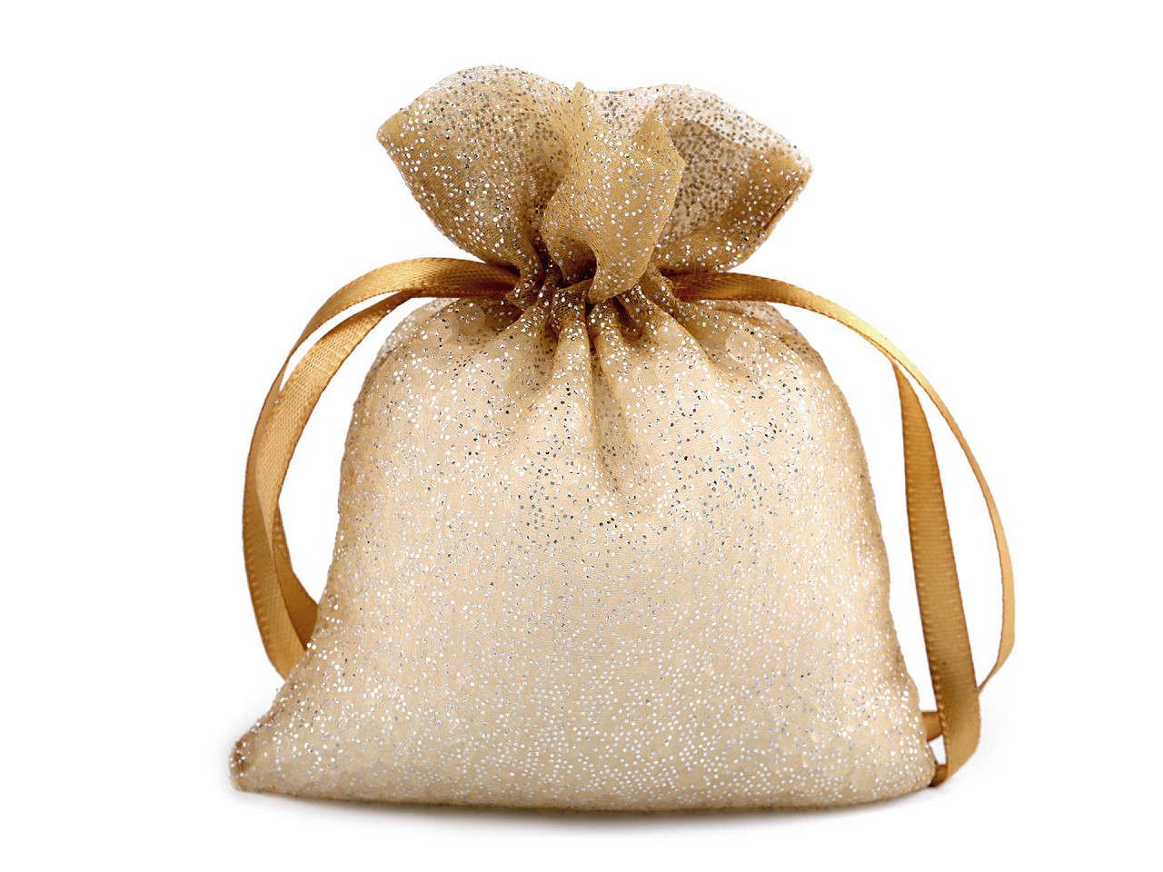 Geschenkbeutel 10 x 13 cm organza mit glitzer - Bordeaux (10 Stücke)