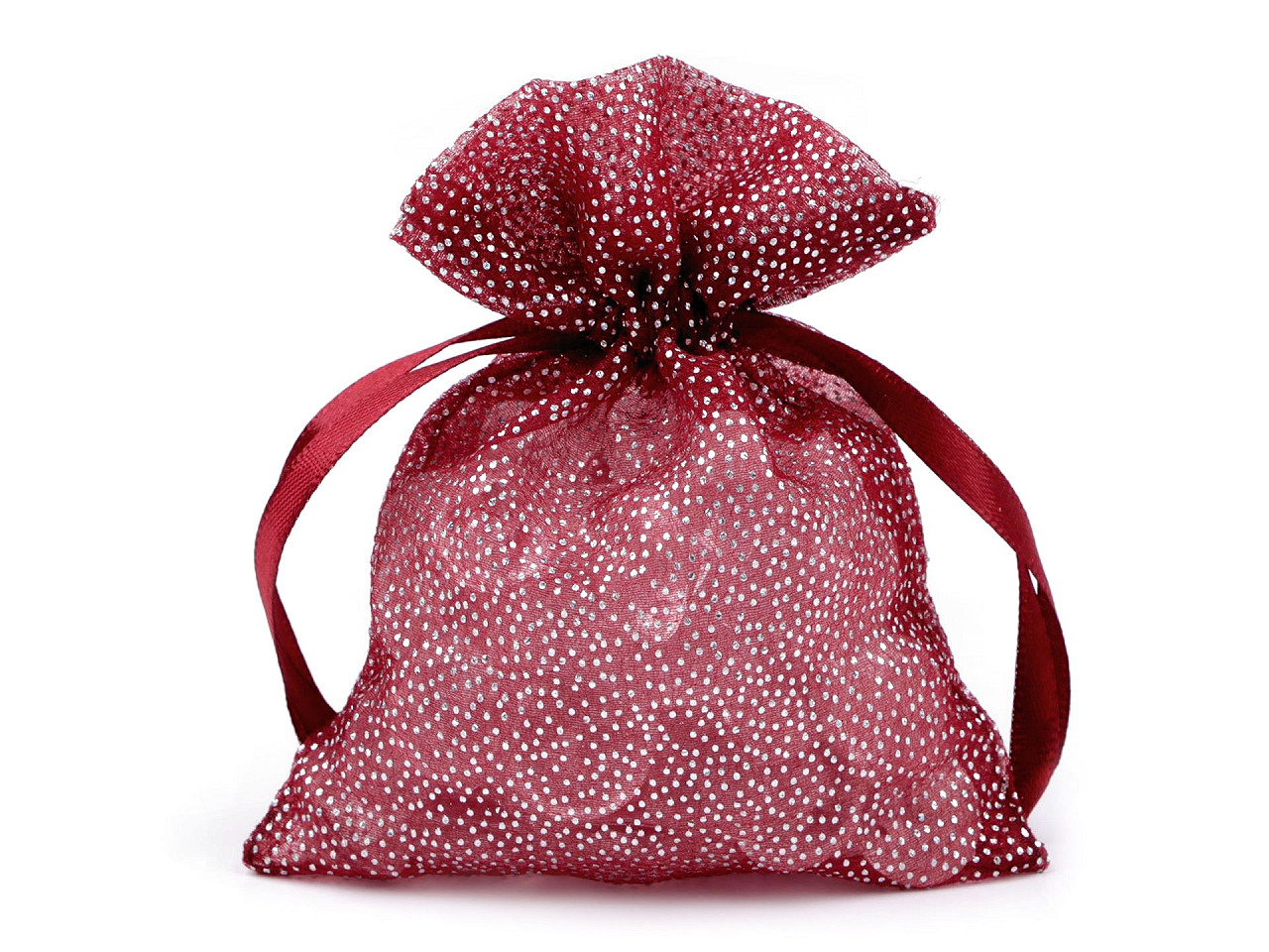 Geschenkbeutel 10 x 13 cm organza mit glitzer - Bordeaux (10 Stücke)