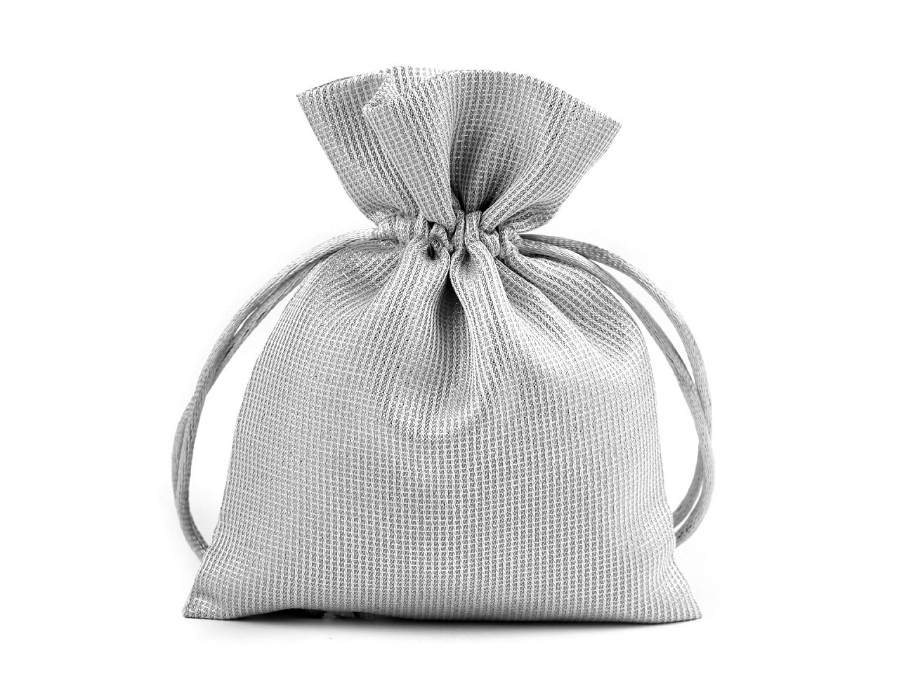 Geschenkbeutel 10 x 13 cm satin mit lurex - Hell-grau (1 Stück)