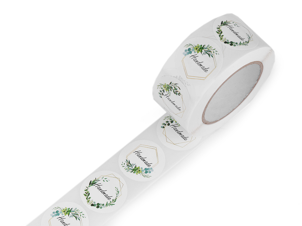 Aufkleber „handmade“, ø 25 mm - Weiß (1 Rolle)