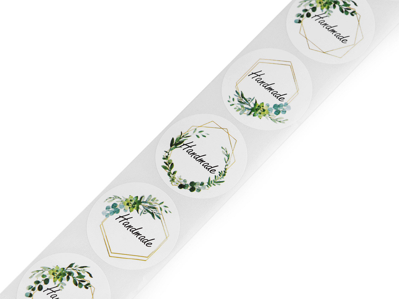 Aufkleber „handmade“, ø 25 mm - Weiß (1 Rolle)