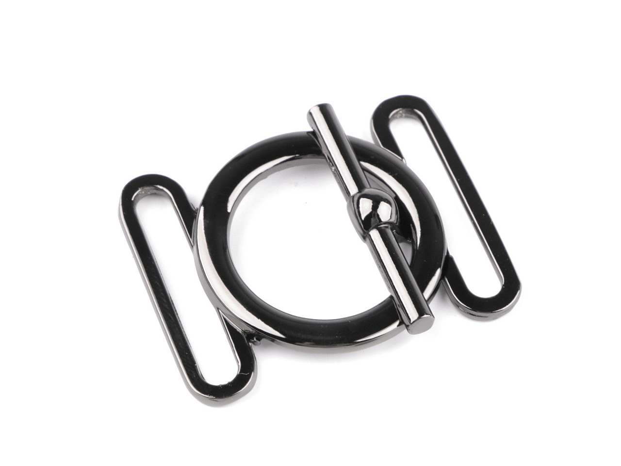 Amerikanischer metallverschluss, durchzug 30 mm - Nickel schwarz (1 Paar)