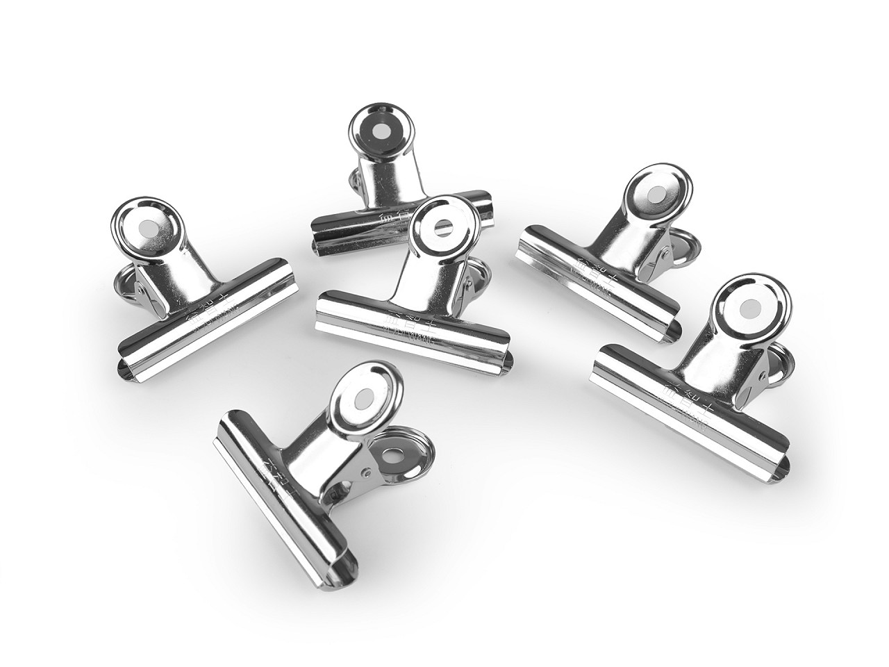 Metallklammer mit feder für stoffe 6,3 cm - Nickel (6 Stücke)