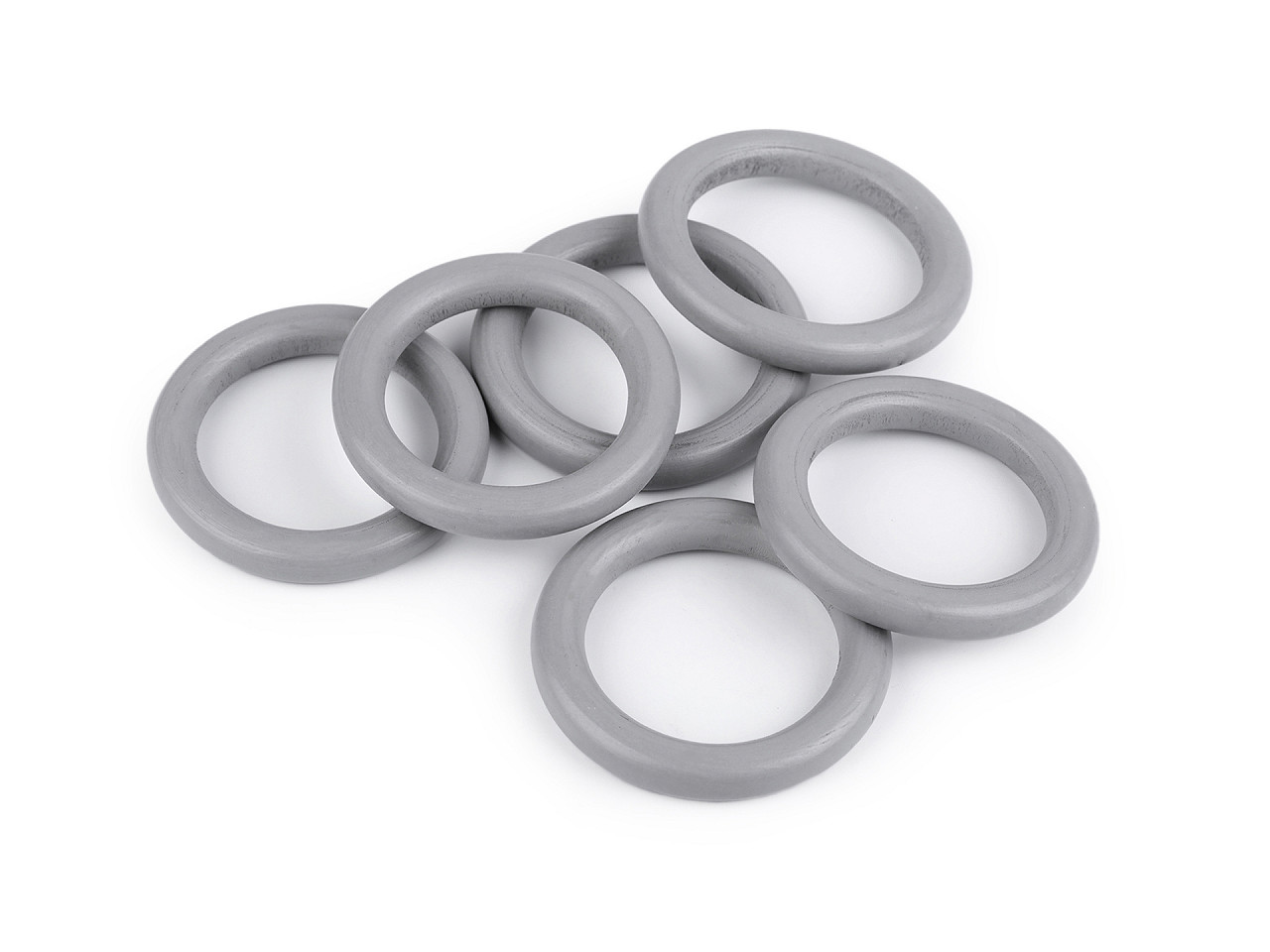 Farbiger holzring außen-ø 50 mm - Silber (20 Stücke)