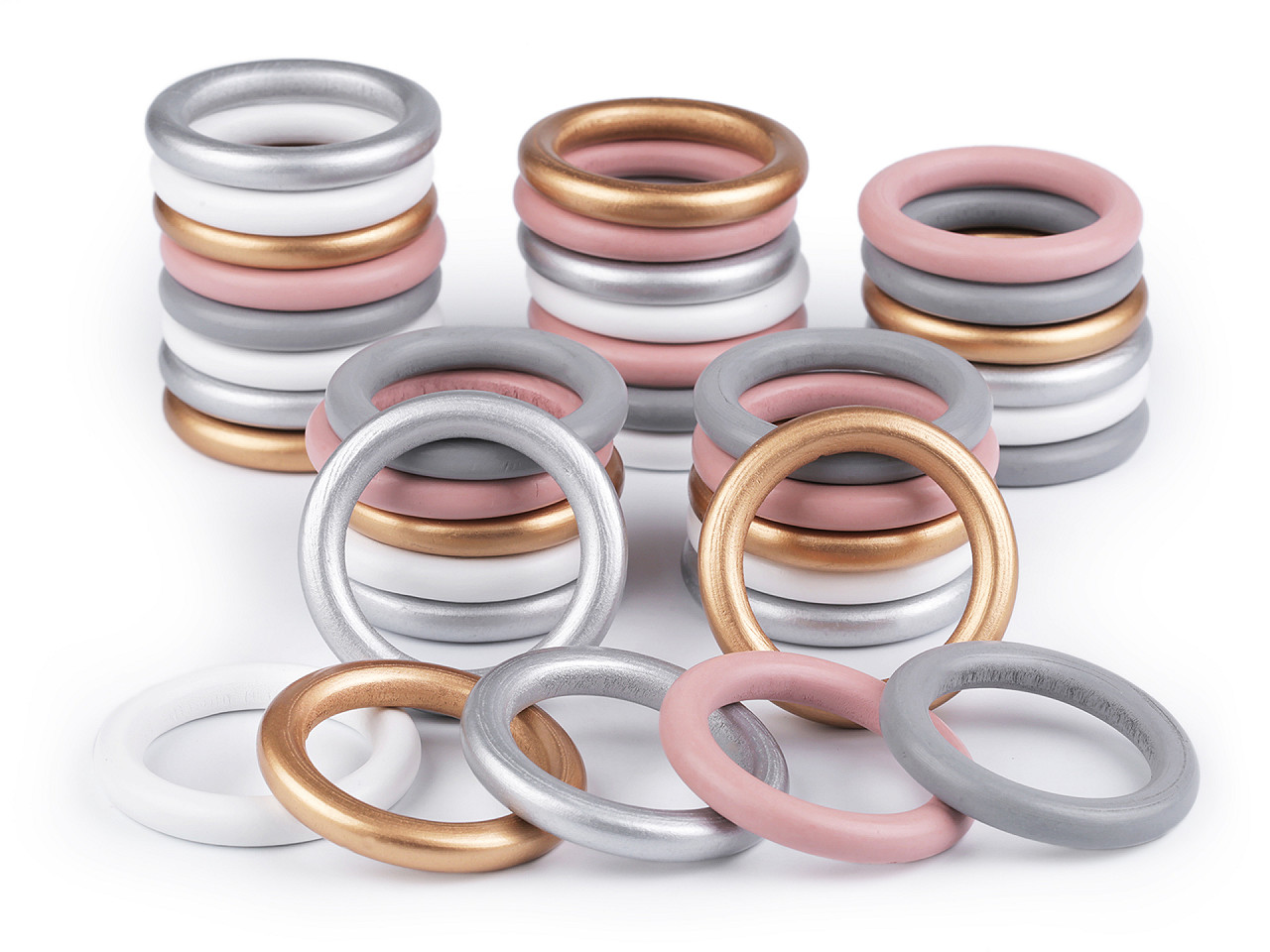 Farbiger holzring außen-ø 70 mm - Gold (10 Stücke)