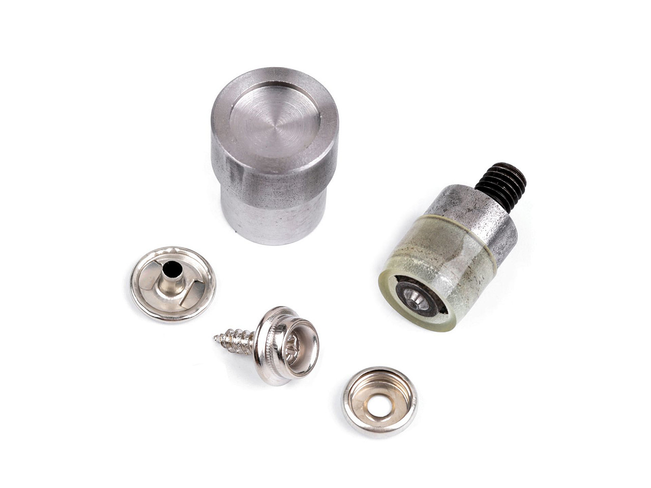 Aufsatz für metalldruckknöpfe zum verschrauben ø 15 mm - Nickel (1 Set)