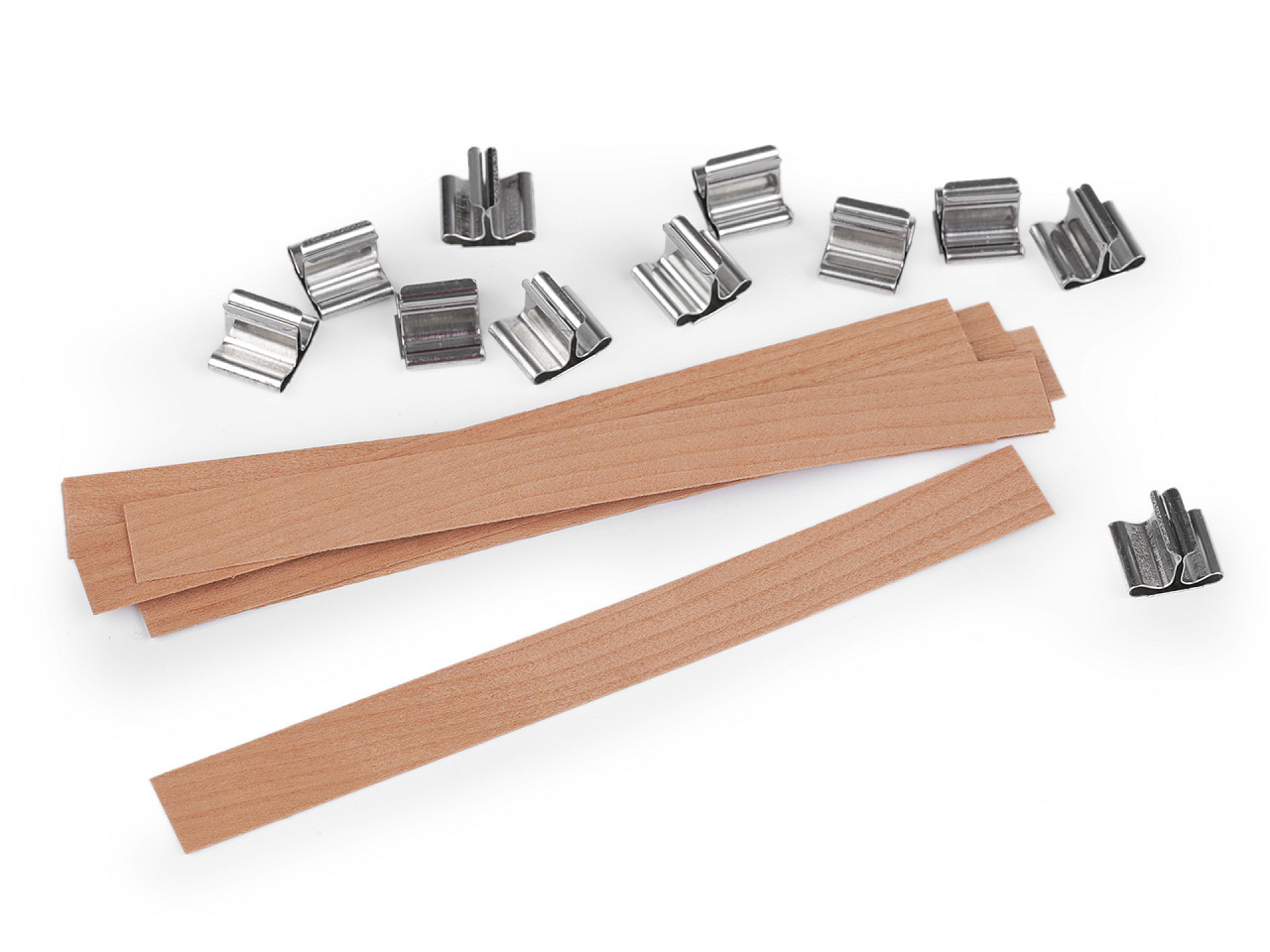 Kerzendocht aus holz mit halter 1,5 x 15 cm - Naturbraun (10 Stücke)