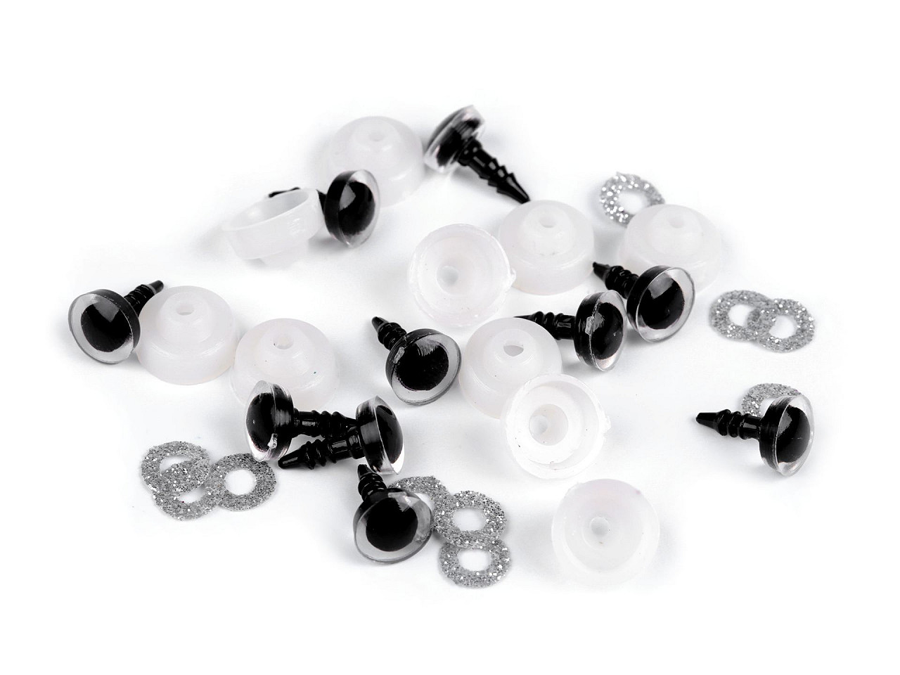 Augen mit glitter und sicherung ø 10 mm - Gold (50 Sets)