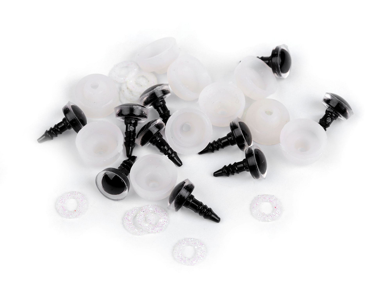 Augen mit glitter und sicherung ø 10 mm - Gold (50 Sets)