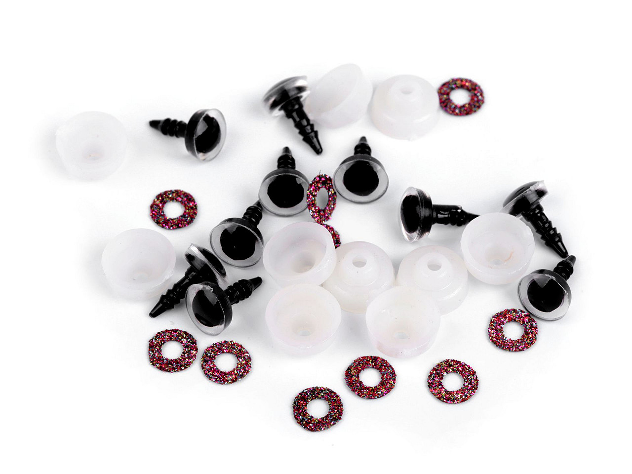 Augen mit glitter und sicherung ø 10 mm - Gold (50 Sets)