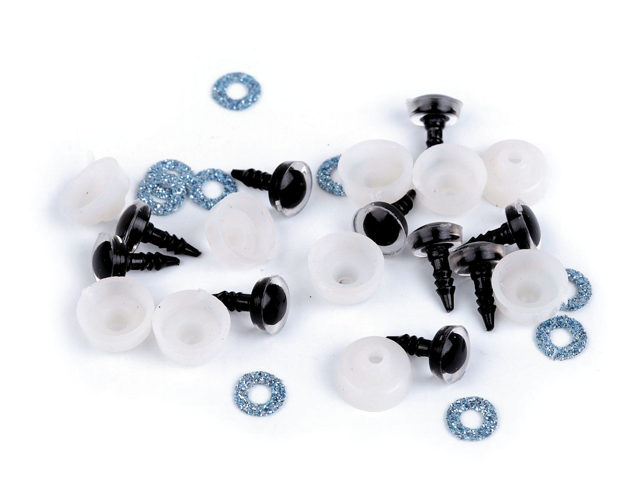 Augen mit glitter und sicherung ø 10 mm - Gold (50 Sets)