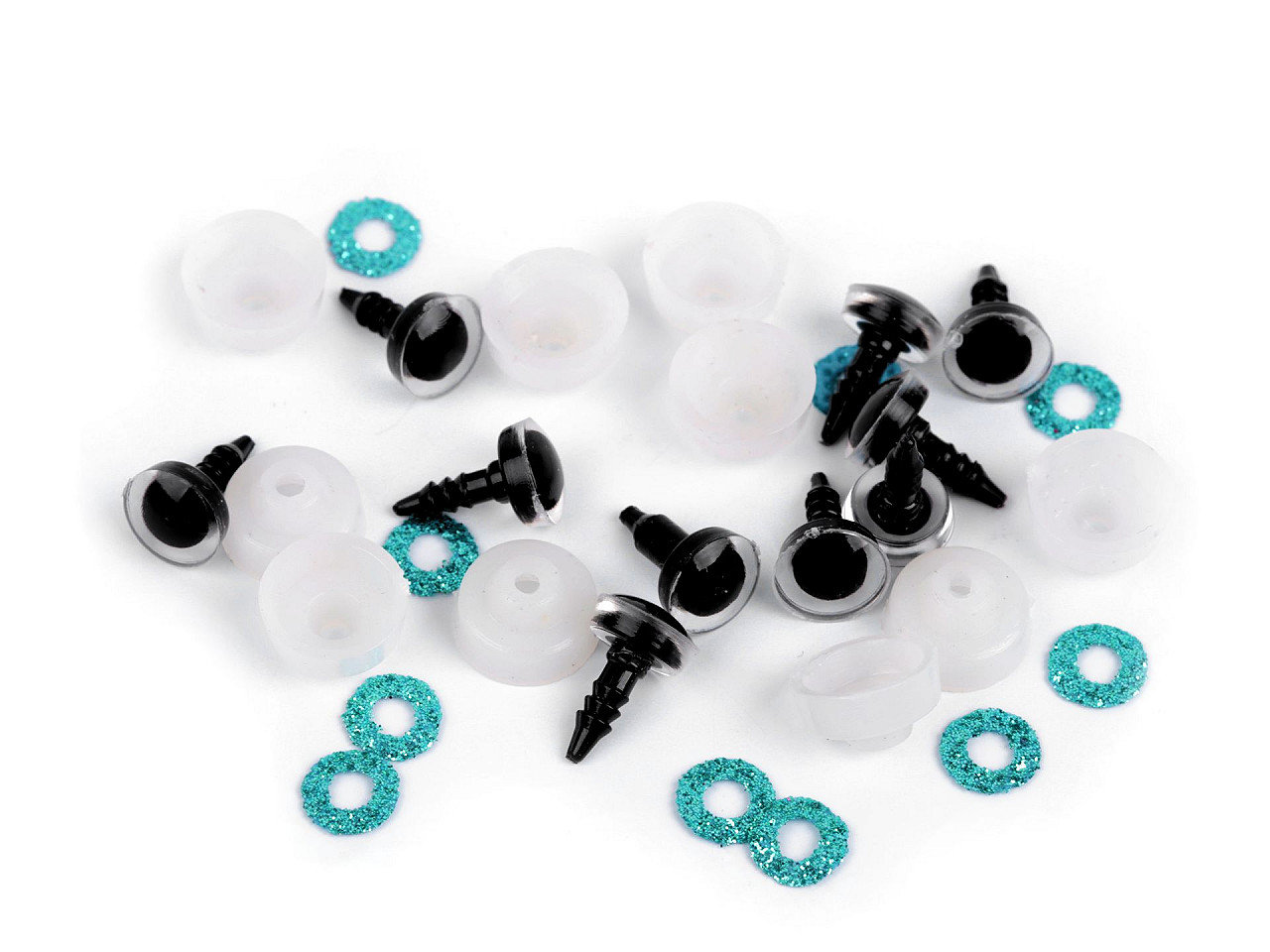 Augen mit glitter und sicherung ø 10 mm - Gold (50 Sets)